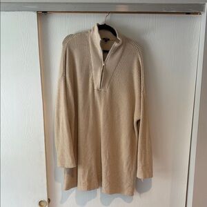 Beige Half-Zip Sweater